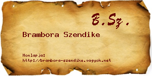 Brambora Szendike névjegykártya